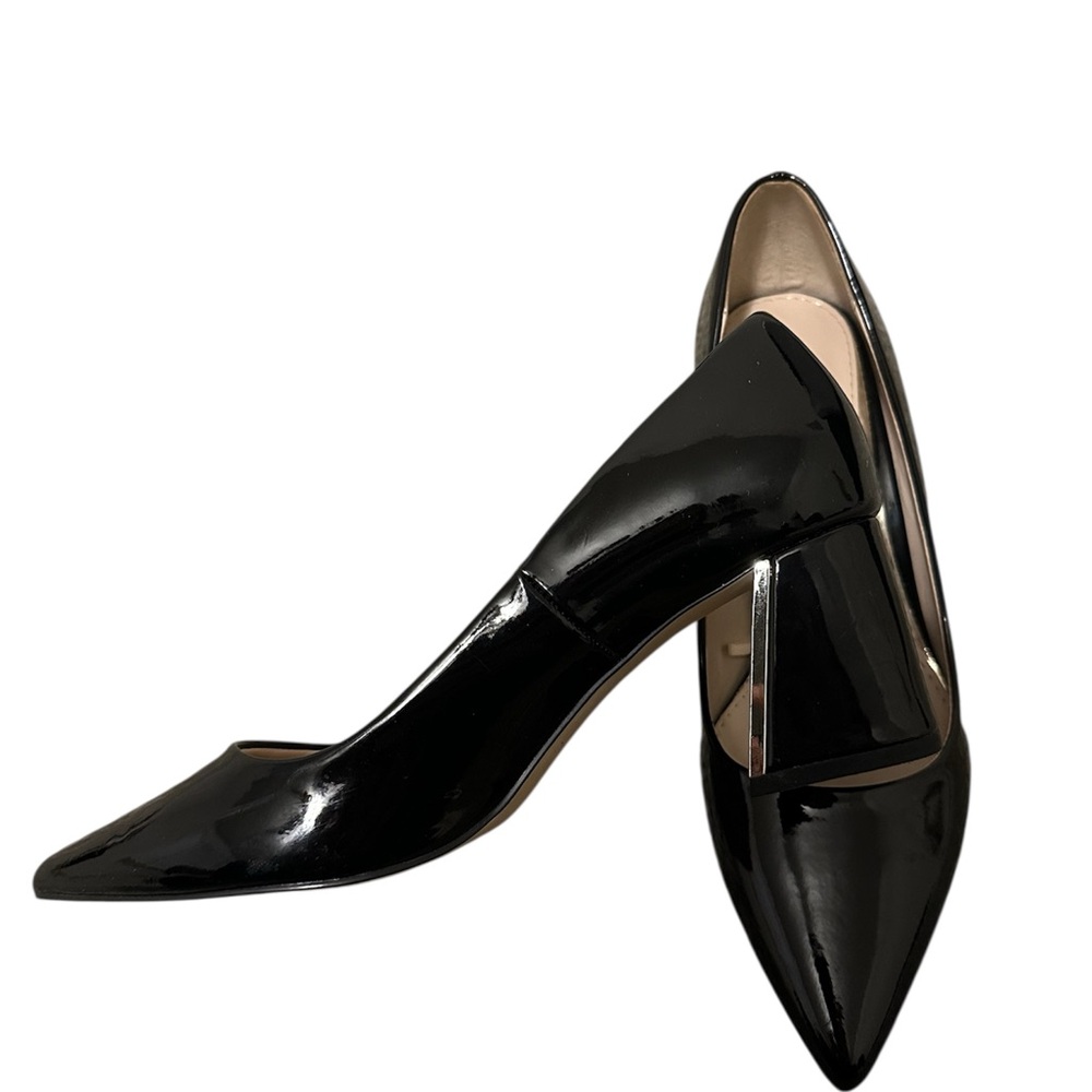 Zara Basic Collection Black Patent Pointed Toe He… - image 2